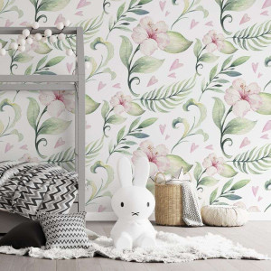 Tapeta dla dzieci - greenery pasteliere , rodzaj - tapeta flizelinowa