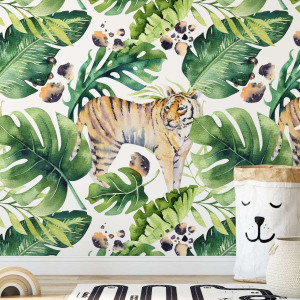 Tapeta dla dzieci - hidden tiger , rodzaj - tapeta flizelinowa laminowana
