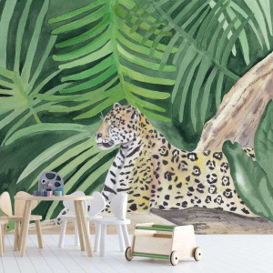 Tapeta dla dzieci - painting gepard , rodzaj - tapeta flizelinowa laminowana