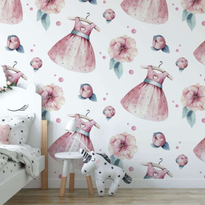 Tapeta dla dzieci - princess dress , rodzaj - próbka tapety 50x50cm
