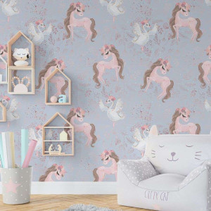 Tapeta dla dzieci - princess pony , rodzaj - próbka tapety 50x50cm