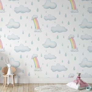 Tapeta dla dzieci - rainy rainbow , rodzaj - tapeta flizelinowa