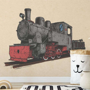 Tapeta dla dzieci - retro train , rodzaj - próbka tapety 50x50cm
