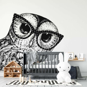 Tapeta dla dzieci - stylish owl , rodzaj - próbka tapety 50x50cm