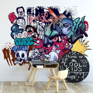 Tapeta dla dzieci - teenager graffiti , rodzaj - próbka tapety 50x50cm