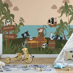 Tapeta dla dzieci - treasure island , rodzaj - tapeta flizelinowa