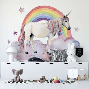 Tapeta dla dzieci - unicorn fantasy , rodzaj - tapeta flizelinowa laminowana