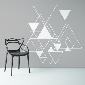 Silver triangle - monda tapeta na ścianę , rodzaj - tapeta winylowa strukturalna