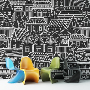 Houses - tapeta ścienna , rodzaj - tapeta flizelinowa laminowana