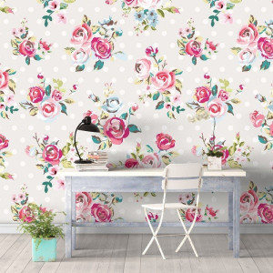 Vintage roses - tapeta ścienna , rodzaj - tapeta flizelinowa