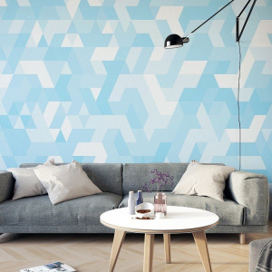 Sky-blue triangle - tapeta ścienna , rodzaj - tapeta flizelinowa laminowana
