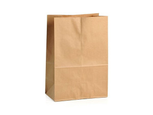 Torba papierowa cateringowa - klockowa "amerykanka" - kraft - 28 x 25 x 11 cm - 500 szt.