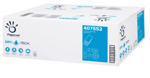 Ręczniki papierowe Papernet 407552 w składce ZZ Dry Tech - białe - 4 panele - 2000 odcinków - H2