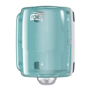 Maxi dozownik Tork 653000 do czyściw centralnie dozowanych - biało-turkusowy