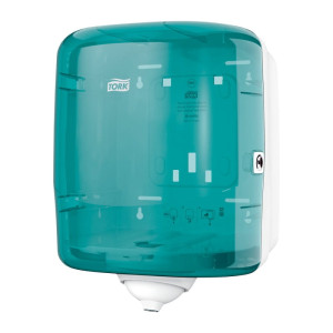Dozownik Tork Reflex 473180 do ręczników papierowych centralnie dozowanych - turkusowo-biały