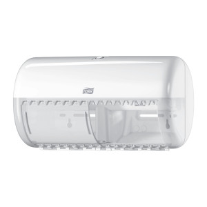 Dozownik Tork 557000 do papieru toaletowego w rolkach konwencjonalnych - biały