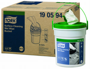 Czyściwo Tork 190594 - małe wiaderka i wkłady - białe - 15,7 m - do powierzchni - 4 szt - system W15