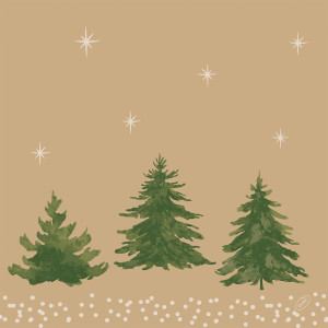 Serwetka świąteczna Duni - 40 x 40 cm - Humble Trees 211520 - 60 szt.