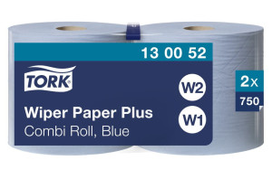 Czyściwo papierowe Tork 130052 - Centerfeed maxi - niebieskie - 255 m - 2 rolki - system W1/W2