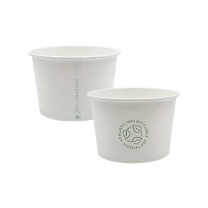Miski papierowe białe 500 ml - bez plastiku - ekologiczne - 25 szt.