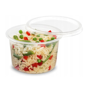 Pojemnik PP plastikowy na zupę okrągły 450 ml - wielorazowy - Guillin - 50 szt.