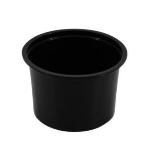 Pojemnik PP plastikowy na zupę okrągły 500 ml - czarny wielorazowy - Guillin - 50 szt.