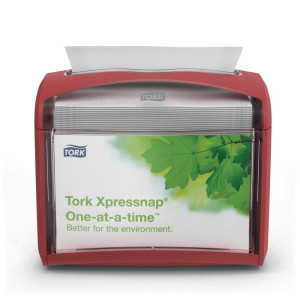 Dozownik do serwetek Tork Xpressnap 272612 na stolik - system N4 - czerwony