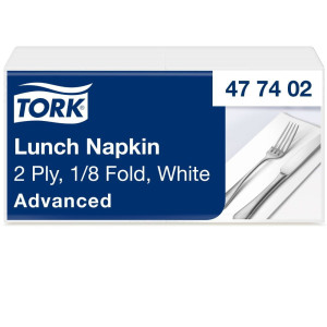 Serwetki lunchowe Tork 477402 - białe - składka 1/8 - 32,8 cm - 200 szt.