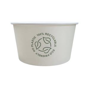 Miski papierowe - bez plastiku - białe - 350 ml - 50 szt.