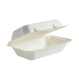 Pojemnik menu box BIO z włókna 1/2 obiadu - 22 x 15 cm - 50 szt.