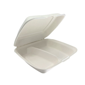 Pojemnik obiadowy menu box BIO z włókna - dwukomorowy - 23 x 20,5 cm - 50 szt.