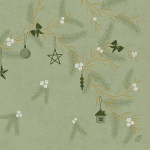 Serwetka świąteczna Duni - 40 x 40 cm - Noel Pistachio 211524 - 60 szt.