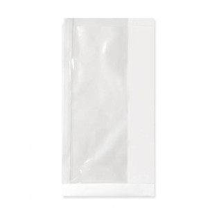 Torebki na pieczywo z okienkiem - fałdowe papierowe - białe - 28 x 15 x 4 cm - 1000 szt.