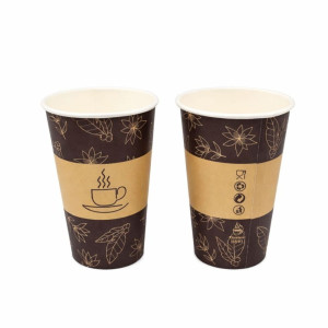 Kubek papierowy 0% plastiku - z nadrukiem - 400 ml - 50 szt.