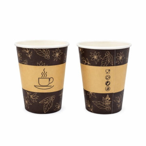 Kubek papierowy 0% plastiku - z nadrukiem - 300 ml - 50 szt.