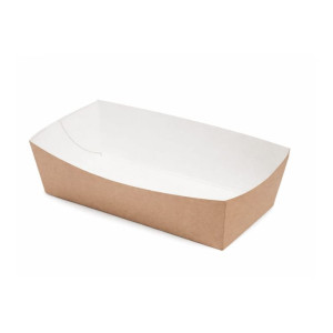 Tacka papierowa kraft - 14 x 7 x 4,5 cm - BIO - M - 100 szt.