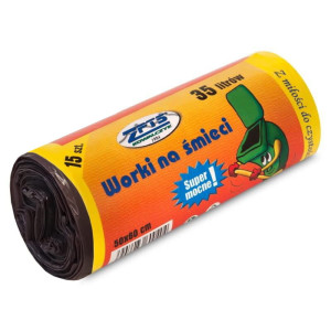Worki na śmieci ZPTS Kowalczyk 35 l - brązowe - 15 szt.
