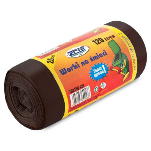 Worki na śmieci ZPTS Kowalczyk 120 l - brązowe - 25 szt.