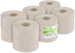 Papier toaletowy Welmax - mini jumbo - szary - 12 rolek