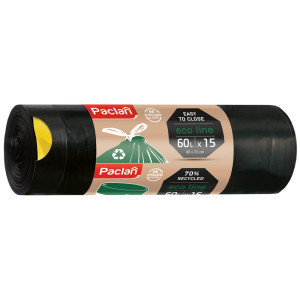 Worki na śmieci Eco Line 60 l - czarne - 15 szt.