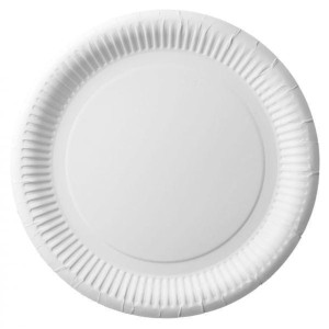 Talerz papierowy biały - średnica 23 cm - 100 szt.