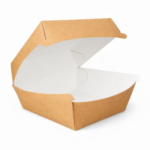 Opakowanie na burgera 14,5 x 14,5 x 10 cm - kraft - 75 szt.