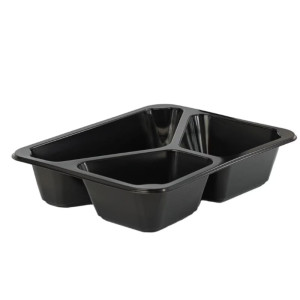 Pojemniki obiadowe do zgrzewu - 227x178x50 mm - trójdzielne - 80 szt.
