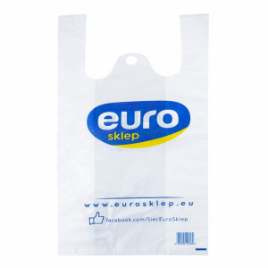 Reklamówki hdpe z logiem EURO - 30 x 55 cm - 48μm - 50 szt.