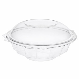 SH150/375 - okrągły pojemnik sałatkowy PET z zamknięciem - 375 ml - 75 szt.