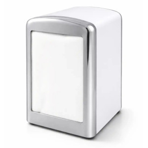 Dozownik do serwetek metalowy Clarina 17x17 cm - biały