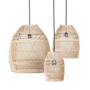 Originalhome - Lampa rattanowa największa L z zestawu 3 kloszy Moon Small
