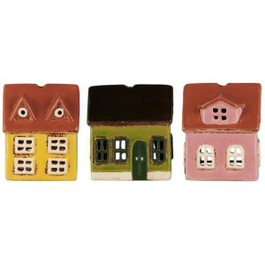 Ib Laursen - Domki ceramiczne - zestaw 3 mini domków na tealight