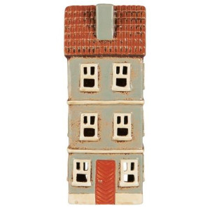 Ib Laursen - Domek ceramiczny na tealight My Home Town z rdzawymi drzwiami