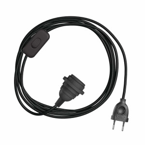Originalhome - Kabel tekstylny z włącznikiem światła – czarny